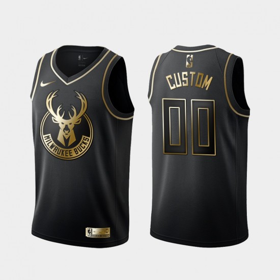 Milwaukee Bucks Custom Nike Golden Edition Black NBA Jersey Swingman