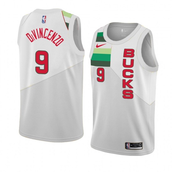 Milwaukee Bucks Donte Divincenzo 9 2018 2019 Nike White NBA Jersey Swingman