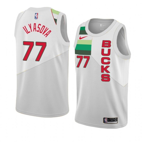 Milwaukee Bucks Ersan Ilyasova 77 2018 2019 Nike White NBA Jersey Swingman