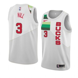 Milwaukee Bucks George Hill 3 2018 2019 Nike White NBA Jersey Swingman