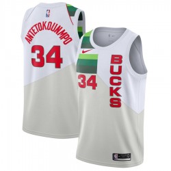 Milwaukee Bucks Giannis Antetokounmpo 34 2018 2019 Nike White NBA Jersey Swingman