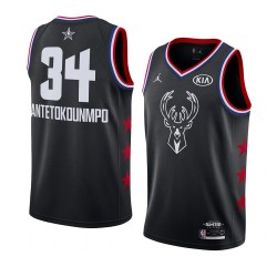 Milwaukee Bucks Giannis Antetokounmpo 34 2019 All Star Jordan Brand Black NBA Jersey Swingman