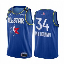 Milwaukee Bucks Giannis Antetokounmpo 34 2020 All Star Jordan Brand Blue NBA Jersey Swingman