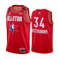 Milwaukee Bucks Giannis Antetokounmpo 34 2020 All Star Jordan Brand Red NBA Jersey Swingman