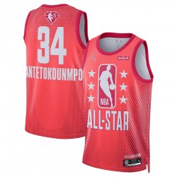 Milwaukee Bucks Giannis Antetokounmpo 34 2022 All Star Jordan Brand Red NBA Jersey Swingman