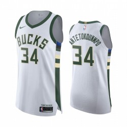 Milwaukee Bucks Giannis Antetokounmpo 34 Nike 2019 2020 Association Edition NBA Jersey Swingman