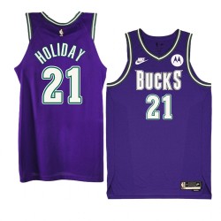 Milwaukee Bucks Jrue Holiday 21 Nike 2022 2023 Classic Edition Purple NBA Jersey Swingman