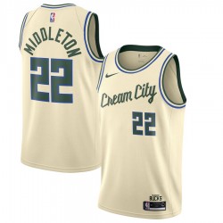 Milwaukee Bucks Khris Middleton 22 Nike 2019 2020 City Edition NBA Jersey Swingman