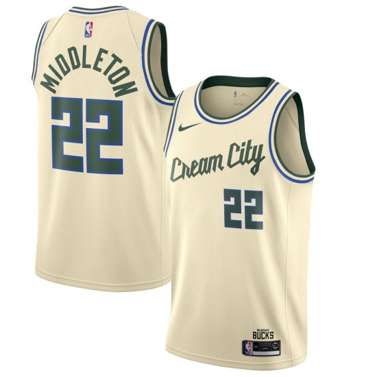 Milwaukee Bucks Khris Middleton 22 Nike 2019 2020 City Edition NBA Jersey Swingman