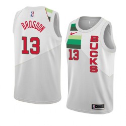 Milwaukee Bucks Malcolm Brogdon 13 2018 2019 Nike White NBA Jersey Swingman