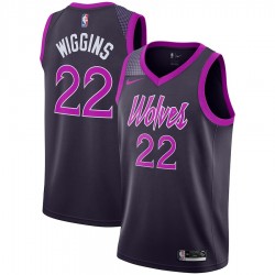 Minnesota Timberwolves Andrew Wiggins 22 2018 2019 Nike City Edition Purple NBA Jersey Swingman