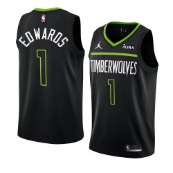 Minnesota Timberwolves Anthony Edwards 1 Jordan 2022 2023 Statement Edition Black NBA Jersey Swingman