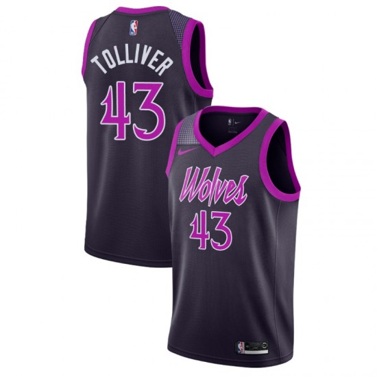 Minnesota Timberwolves Anthony Tolliver 43 2018 2019 Nike City Edition Purple NBA Jersey Swingman