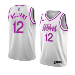 Minnesota Timberwolves C. J. Williams 12 2018 2019 Nike White NBA Jersey Swingman