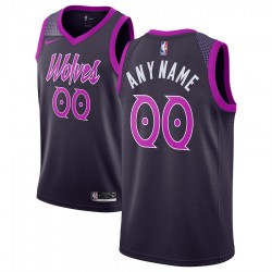 Minnesota Timberwolves Custom 2018 2019 Nike City Edition Purple NBA Jersey Swingman