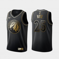 Minnesota Timberwolves Derrick Rose 25 Nike Golden Edition Black NBA Jersey Swingman