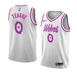 Minnesota Timberwolves Jeff Teague 2018 2019 Nike White NBA Jersey Swingman