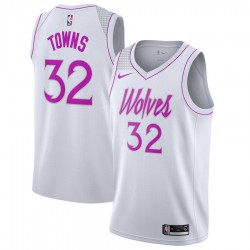 Minnesota Timberwolves Karl-Anthony Towns 32 2018 2019 Nike White NBA Jersey Swingman