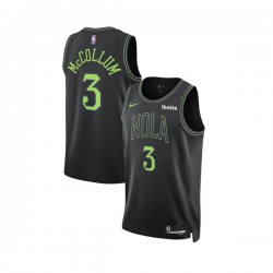 New Orleans Pelicans CJ McCollum 3 Nike 2023 2024 City Edition Black NBA Jersey Swingman