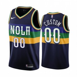 New Orleans Pelicans Custom Nike 2022 2023 City Edition Navy NBA Jersey Swingman