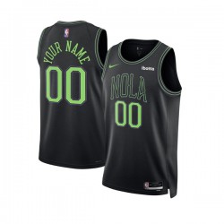 New Orleans Pelicans Custom Nike 2023 2024 City Edition Black NBA Jersey Swingman