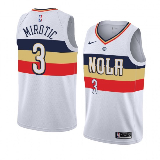 New Orleans Pelicans Nikola Mirotic 3 2018 2019 Nike White NBA Jersey Swingman