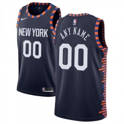 New York Knicks Custom 2018 2019 Nike City Edition Navy NBA Jersey Swingman