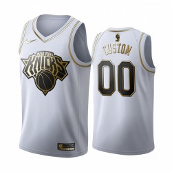 New York Knicks Custom Nike 2019 2020 Golden Edition White NBA Jersey Swingman