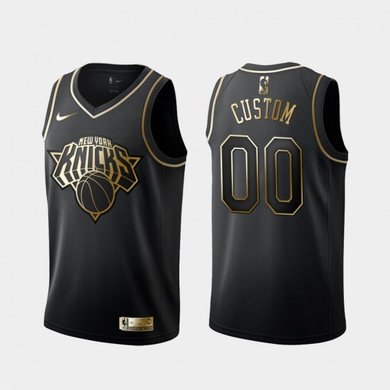 New York Knicks Custom Nike Golden Edition Black NBA Jersey Swingman