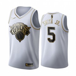 New York Knicks Dennis Smith Jr. 5 Nike 2019 2020 Golden Edition White NBA Jersey Swingman