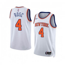 New York Knicks Derrick Rose 4 Nike 2022 2023 Association Edition White NBA Jersey Swingman