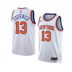 New York Knicks Evan Fournier 13 Nike 2022 2023 Association Edition White NBA Jersey Swingman