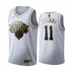 New York Knicks Frank Ntilikina 11 Nike 2019 2020 Golden Edition White NBA Jersey Swingman