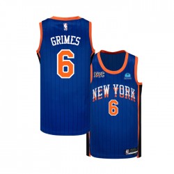 New York Knicks Grimes 6 Nike 2023 2024 City Edition Blue NBA Jersey Swingman