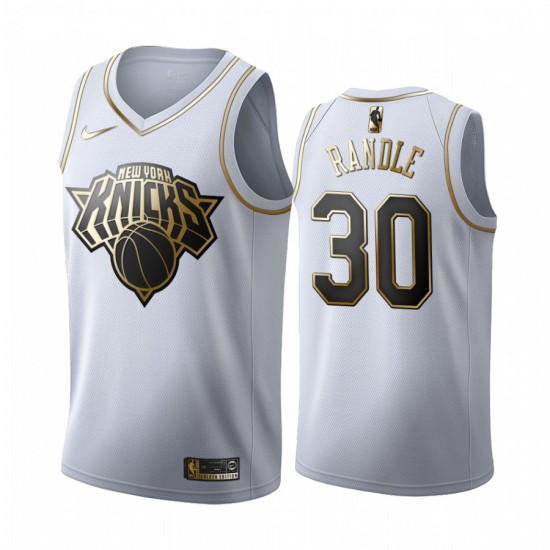 New York Knicks Julius Randle 30 Nike 2019 2020 Golden Edition White NBA Jersey Swingman