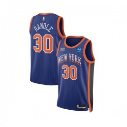 New York Knicks Julius Randle 30 Nike 2023 2024 City Edition Blue NBA Jersey Swingman