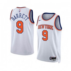 New York Knicks RJ Barrett 9 Nike 2022 2023 Association Edition White NBA Jersey Swingman