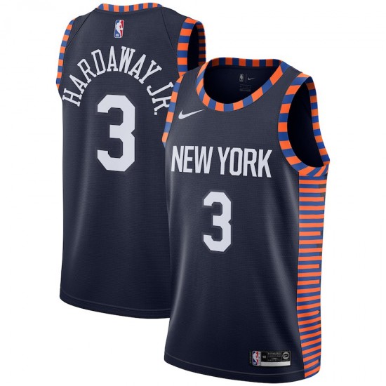 New York Knicks Tim Hardaway Jr 3 2018 2019 Nike City Edition Navy NBA Jersey Swingman