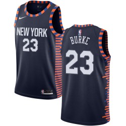 New York Knicks Trey Burke 23 2018 2019 Nike City Edition Navy NBA Jersey Swingman