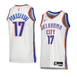 Oklahoma City Thunder Aleksej Pokusevski 17 Nike 2022 2023 Association Edition White NBA Jersey Swingman