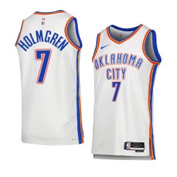 Oklahoma City Thunder Chet Holmgren 7 Nike 2022 2023 Association Edition White NBA Jersey Swingman