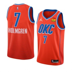 Oklahoma City Thunder Chet Holmgren 7 Nike 2022 2023 Statement Edition Orange NBA Jersey Swingman