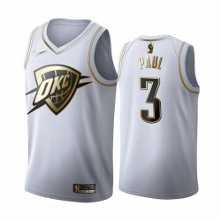 Oklahoma City Thunder Chris Paul 3 Nike 2019 2020 Golden Edition White NBA Jersey Swingman