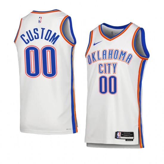 Oklahoma City Thunder Custom Nike 2022 2023 Association Edition White NBA Jersey Swingman