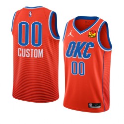 Oklahoma City Thunder Custom Nike 2022 2023 Statement Edition Orange NBA Jersey Swingman