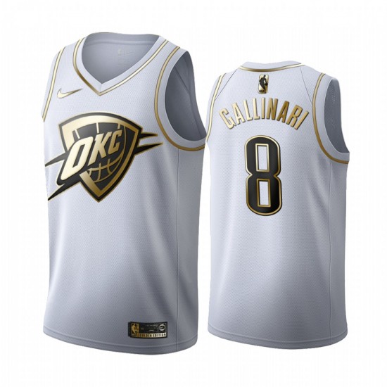 Oklahoma City Thunder Danilo Gallinari 8 Nike 2019 2020 Golden Edition White NBA Jersey Swingman