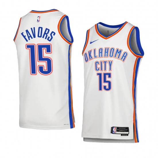 Oklahoma City Thunder Derrick Favors 15 Nike 2022 2023 Association Edition White NBA Jersey Swingman