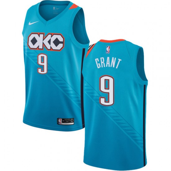 Oklahoma City Thunder Jerami Grant 9 2018 2019 Nike City Edition Blue NBA Jersey Swingman