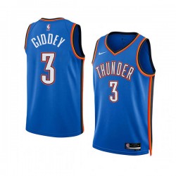 Oklahoma City Thunder Josh Giddey 3 Nike 2022 2023 Icon Edition Blue NBA Jersey Swingman