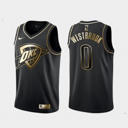 Oklahoma City Thunder Russell Westbrook Nike Golden Edition Black NBA Jersey Swingman